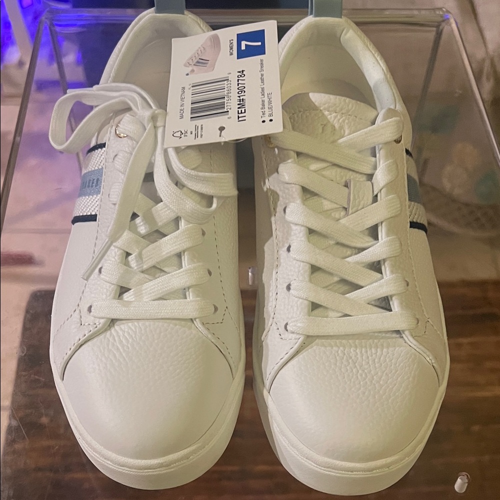 Ted Baker Blue and White Leather Sneakers